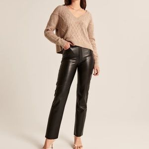 Abercrombie Vegan Leather Ankle Straight Pants